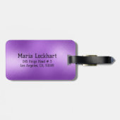 Paarse abstracte achtergrond bagagelabel (Achterkant horizontaal)