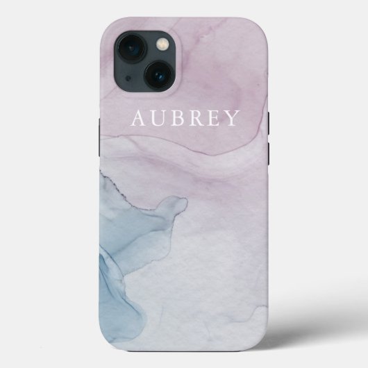 Paarse Abstracte afdruk met naam Case-Mate iPhone Case (Achterkant)