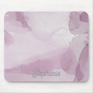 Paarse Abstracte Aquarel Gepersonaliseerde Muismat