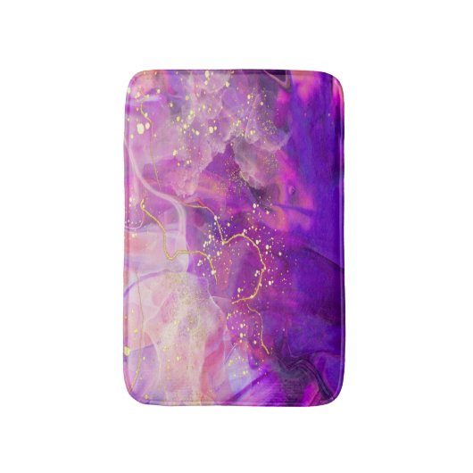 Paarse Abstracte Bath Mat (Voorkant Verticaal)