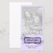 Paarse Abstracte Bloemen Dank u Bedankkaart (Voorkant / Achterkant)