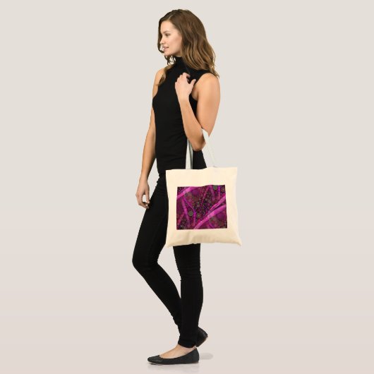 Paarse Abstracte, concentrische cirkels mozaïek Tote Bag (Voorkant (model))