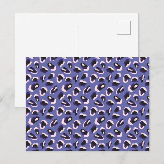 Paarse Abstracte Dierenprint Briefkaart (Voorkant / Achterkant)
