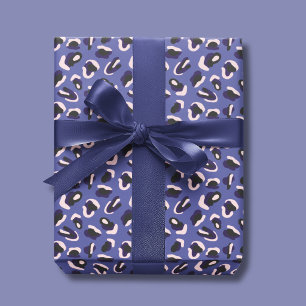 Paarse Abstracte Dierenprint Cadeaupapier