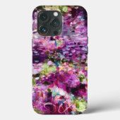 Paarse Abstracte Floral Pattern iPhone Case (Achterkant)