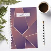 Paarse Abstracte Geometrisch Gepersonaliseerd Planner