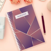 Paarse Abstracte Geometrisch Gepersonaliseerd Planner