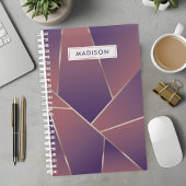 Paarse Abstracte Geometrisch Gepersonaliseerd Planner