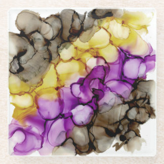 Paarse Abstracte Glas Onderzetter Glazen Onderzetter
