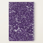 Paarse Abstracte Glitter-look & aangepaste tekst Notitieboek (Achterkant)