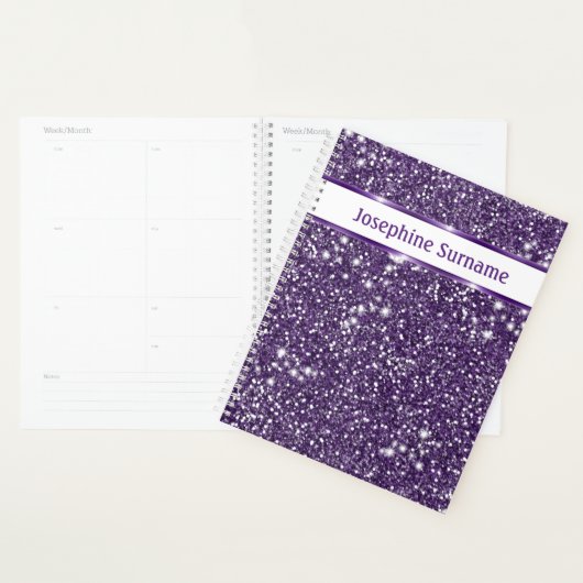 Paarse Abstracte Glitter Uiterlijk Textuur & Aange Planner (Display)