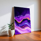 Paarse Abstracte Golven Wall Art - Moderne Kunst Canvas Afdruk