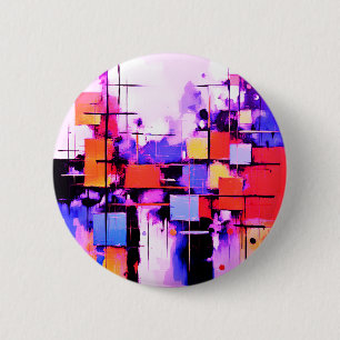 Paarse Abstracte kunst 108 Ronde Button 5,7 Cm
