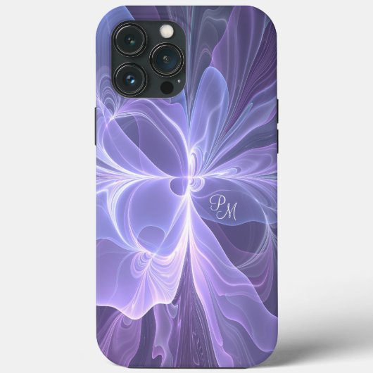 Paarse Abstracte Moderne Initialen voor fractale k Case-Mate iPhone Case (Achterkant)
