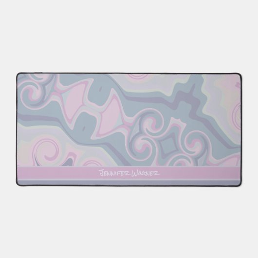 Paarse Abstracte Speelse Boho Design Naam Bureaumat (Voorkant)