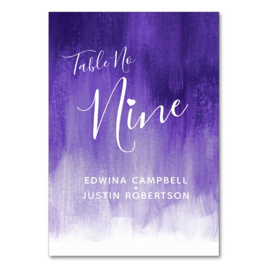 Paarse abstracte wasmoderne kunsttafel nummer nege kaart (Voorkant)