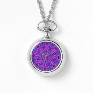 Paarse Abstracte Watch Horloge