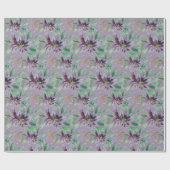 Paarse Abstracte Waterverf Lotus, bevroren Cadeaupapier (Vlak)