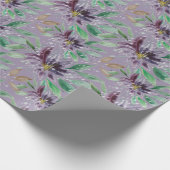 Paarse Abstracte Waterverf Lotus, bevroren Cadeaupapier (Hoek)