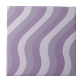 Paarse Abstracte Wavy Stripe Pattern Modern Tegeltje (Voorkant)