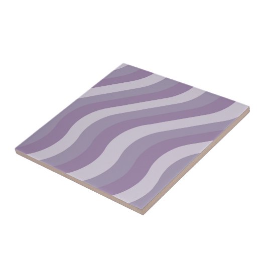 Paarse Abstracte Wavy Stripe Pattern Modern Tegeltje (Zijkant)
