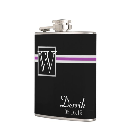 Paarse Accent Stripe en Monogram Heupfles (Links)