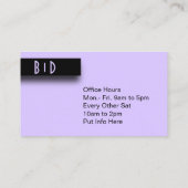 Paarse accent visitekaartje (Achterkant)