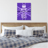 Paarse accenten houden kalm- en Jouw tekst-Uniefou Canvas Afdruk (Insitu (Slaapkamer))