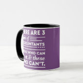 Paarse accountant zegt "3 soorten accountants" mok (Voorkant links)