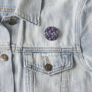 Paarse achtergrond Big Floral naadloos patroon Ronde Button 3,2 Cm