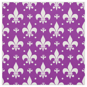 Paarse achtergrond Fleur-de-lis Patroonontwerp Stof