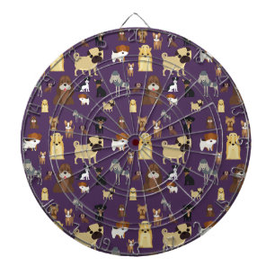 paarse achtergrond honden patroon. dartbord
