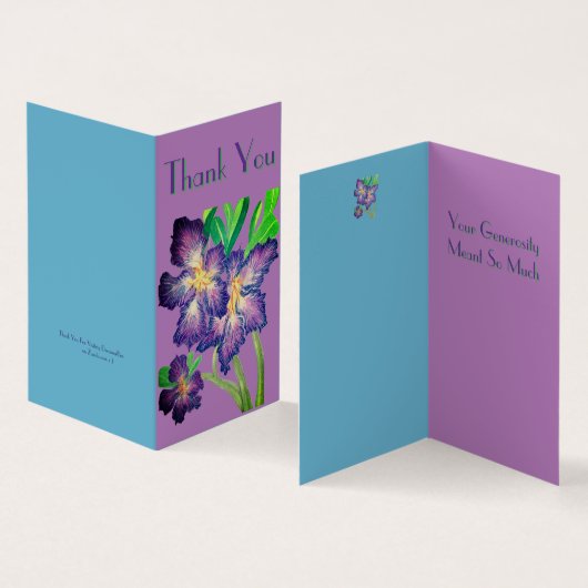 Paarse Adenium Hartelijk dank Kaart (Binnen en buitenkant)