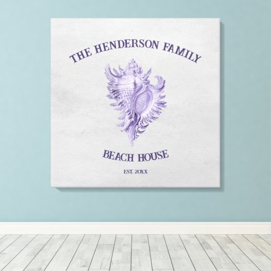 Paarse afdruk van het canvas van Shell (Insitu (Houten vloer))