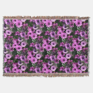 Paarse Afrikaanse Daisy Flowers Nature Pattern Deken