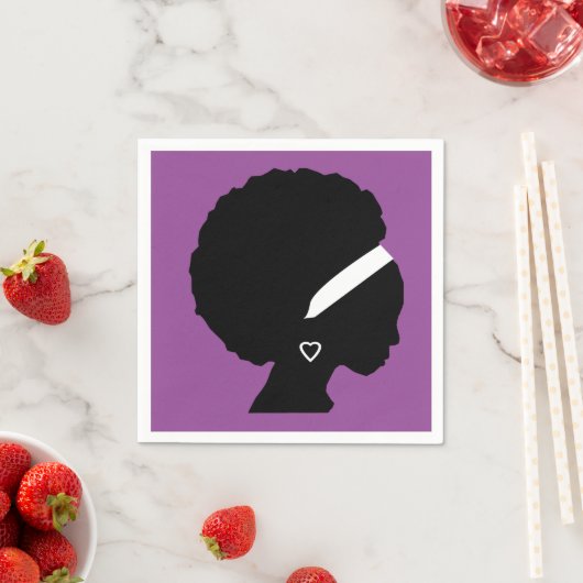 Paarse Afro haar Servetten (Insitu)
