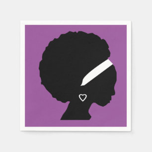  Paarse Afro haar Servetten