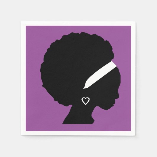 Paarse Afro haar Servetten (Voorkant)