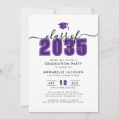 Paarse Afstudeerfeest Kaart (Voorkant)