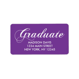 Paarse Afstuderen Adresetiketten Etiket