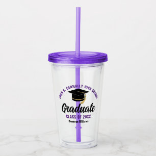 Paarse Afstuderen Custom Graduation Party Acryl Drinkbeker