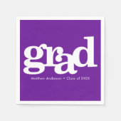 Paarse afstuderen eenvoudige moderne gewaagde typo servet (Voorkant)