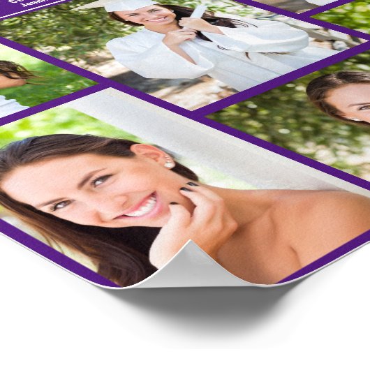 Paarse Afstuderen Foto Collage 2023 Afstuderen Poster (Hoek)