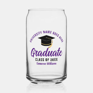 Paarse Afstuderen gepersonaliseerd 2025 Afstuderen Blikvorm Glas