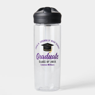 Paarse Afstuderen gepersonaliseerde Afstuderen Gif Waterfles