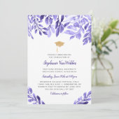 Paarse Afstuderen Uitnodiging (Staand voorkant)