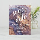 Paarse Agaat Geode Violet Save the Date roos Gold (Staand voorkant)