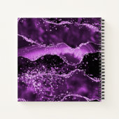 Paarse agaat marmeren monogram notitieboek (Achterkant)