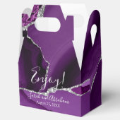 Paarse Agaat Zilver Glitter Bruiloft Favor Dozen Bedankdoosjes (Geopend)