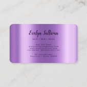 Paarse Agate Faux Pearlescent Folie Loyalty Visitekaartje (Achterkant)